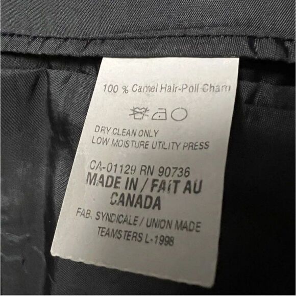 90s Ralph Lauren Camel Hair Black Sport Coat Jacket Blazer Single Breast 40R - Picture 14 of 14